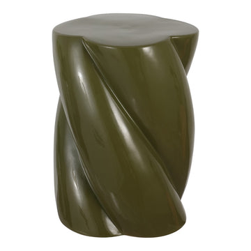 Yves 18" Modern Minimalist Rope Twist Ceramic Indoor-Outdoor Garden Stool